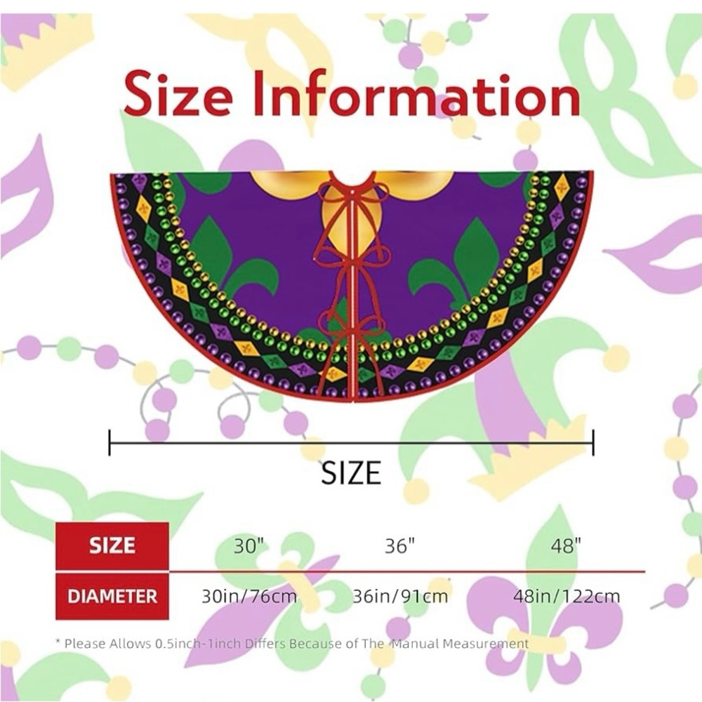 Mardi Gras Christmas Tree Skirt - Picture 16 of 16